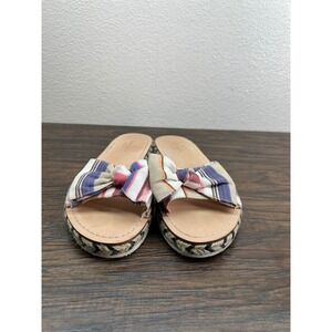 Kate Spade Idalah Berber Stripe Printed Canvas Slide Sandal Women's Size 6.5M